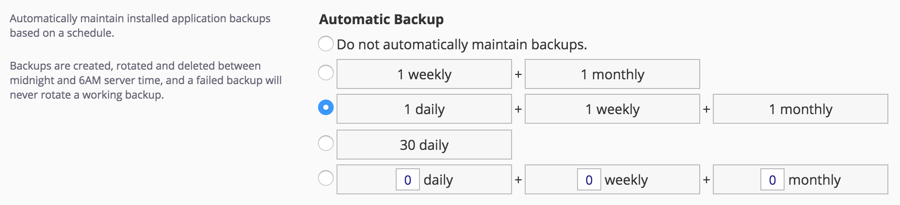 Automated Backup Intervals
