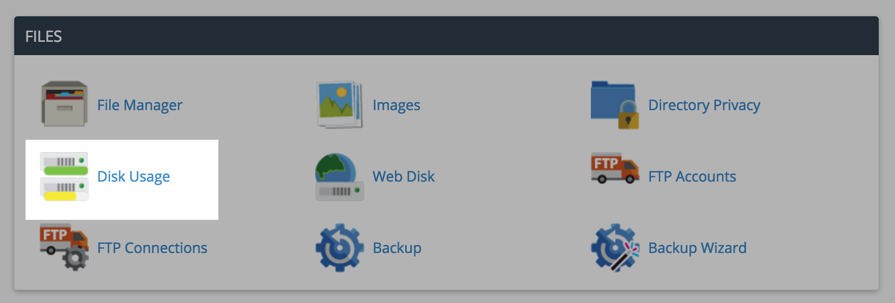 Disk Usage in cPanel
